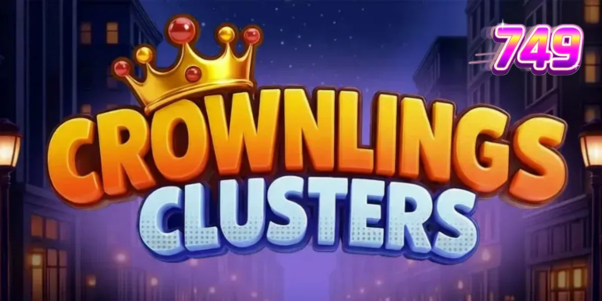 Interface vibrante e colorida do slot Crownlings Clusters com criaturas blobby
